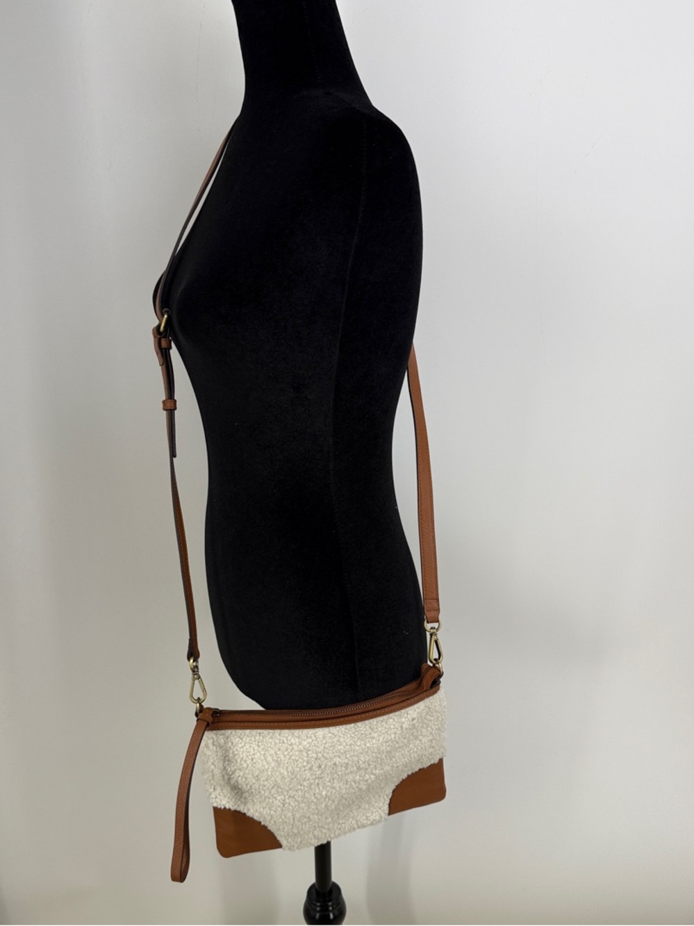J Jill Winters Day Brown and Cream Crossbody Bag